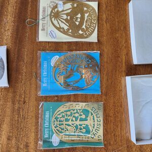 Vintage Biedermann West Germany Brass Christmas Ornaments 1987 1988 1989 3 set